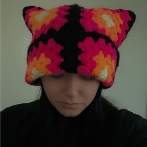 Handmade Crochet Cat Ear Beanie